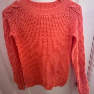 cozy, coral, warm sweater.